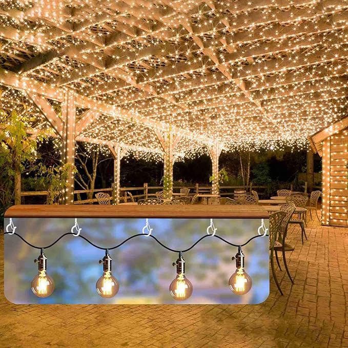 96 PCS Q-Hanger Hooks, Screw Hooks for Outdoor String Lights, Safety Buckle Design Cup Eye Hook for Hanging Christmas Lights, Plants, Mounted on Wall Ceiling, Include 1 Wing Nut Driver, White