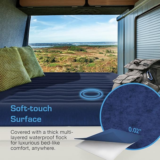 Active Era 21" Twin Air Mattress with Built-in Pump & Raised Pillow - Heavy Duty Puncture Resistant, Waterproof Blow Up Bed