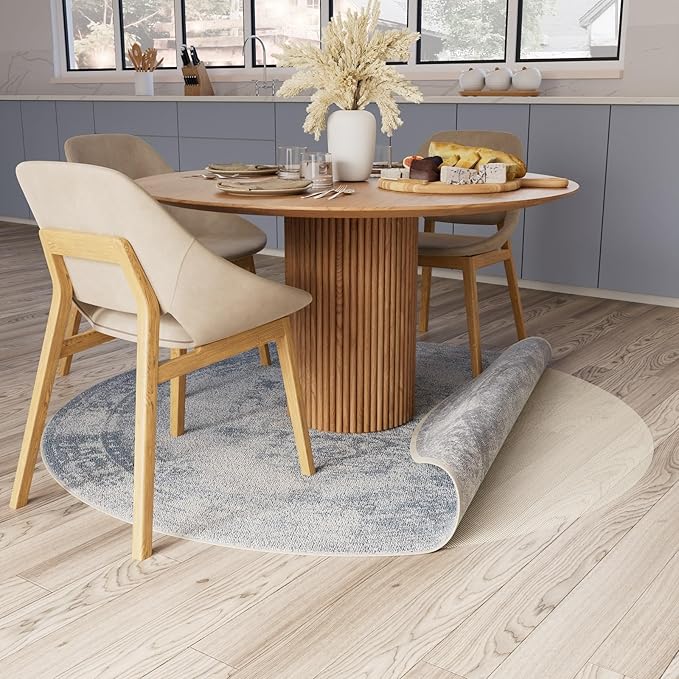 Veken 6 Ft Round Rug Pad Gripper for Hardwood Floors, Non Slip Circle Rug Pads for Area Rugs, Thick Rug Grippers for Tile Floors, Under Carpet Anti Skid Mat, Keep Your Rugs Safe and in Place