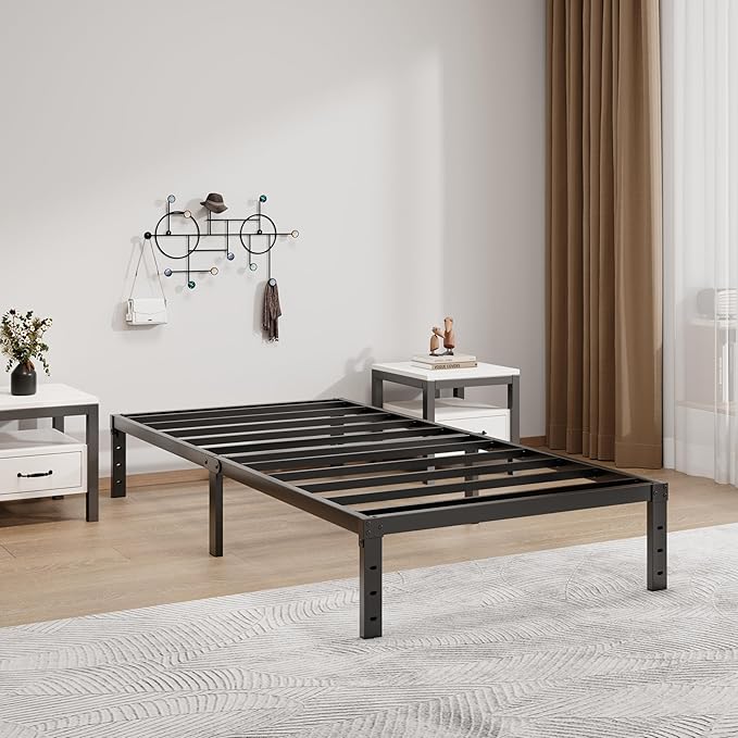 Metal Bed Frame Twin XL Size - 12 Inch Heavy-Duty Twin XL Platform Bed Frame No Box Spring Needed, Easy Assembly, Noise-Free, Sturdy Mattress Foundation, Underbed Storage Space