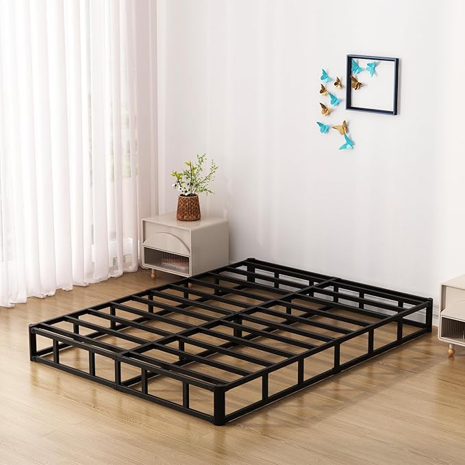 7 Inch California King Box Spring Bed Base, Low Profile Metal Cal King Box Spring with Fabric Cover, 3000 Lbs Max Weight Capacity Mattress Foundation, Noise-Free, Easy Assembly