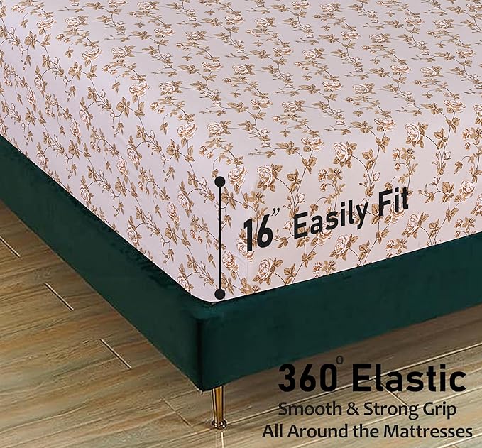 RUVANTI Flannel Sheets Twin Size - 100% Cotton Double Brushed Twin Sheets Set, Deep Pockets 16 Inches, All Seasons Breathable & Extra Soft Bed Sheets, Warm & Cozy, 3 Piece, Dazzale