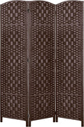 Rose Home Fashion 6 ft Tall Room Divider, Room Dividers and Folding Privacy Screens, 15.7in Privacy Screen 3 Panel Partition Temporary Wall Separation for Private, Brown