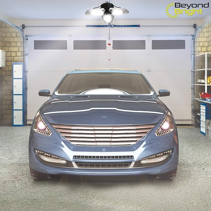 Ontel Beyond Bright LED Ultra-Bright Garage Light - 3 Adjustable Panels, Energy Efficient, Easy to Install, Durable and Long-Lasting Light for Garages, Warehouses and More