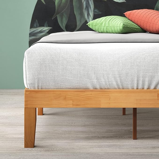 ZINUS Moiz Wood Platform Bed Frame, Wood Slat Support, No Box Spring Needed, Easy Assembly, Natural, Full