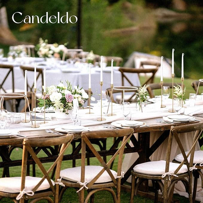 Candlestick Candle Holders Gold Taper: Candeldo Tall Brass Candles Stick Holder Decor Set of 30 Dinning Table Centerpiece Vintage Metal Candle Stand Wedding Decorations