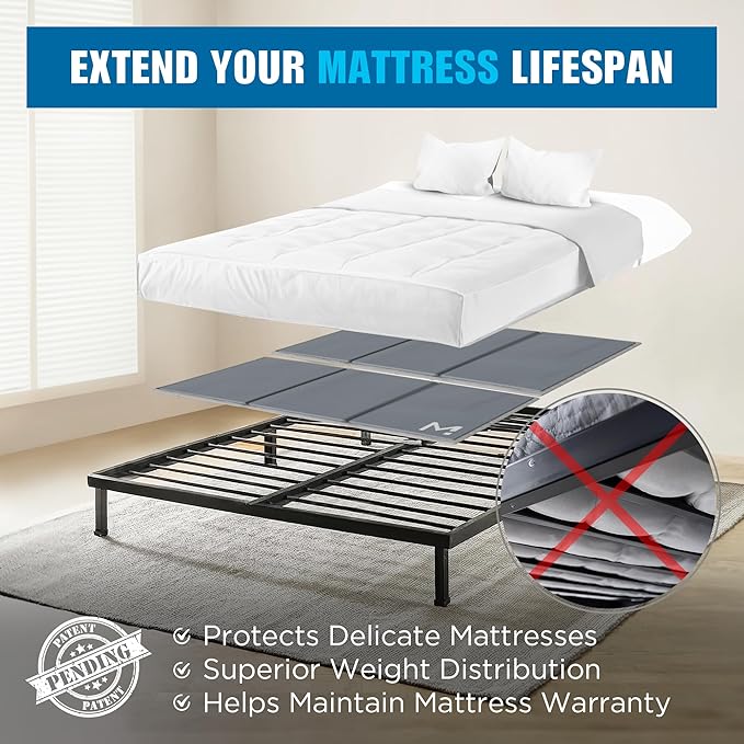 Meliusly Premium 10mm Bunkie Board Queen Size (60x80'') Patent Pending Low Profile Bed Board Design - Breathable, Noise Minimizing, Moisture Resistant Bunkieboards, Low Profile Bed Support