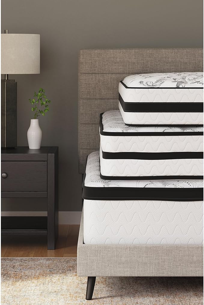 Ashley Chime California King Mattress Hybrid 12 Inch Firm Memory Foam for Pressure Relief, Mattress In a Box with Cooling Gel, Fiberglass Free