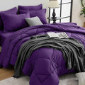 HEVUMYI Purple Twin-XL Comforter Set - 5-Piece All Season Bed in a Bag Twin-XL, Ultra Soft Bedding Set with Comforter, Flat Sheet, Fitted Sheet, Pillowcases, Pillow Shams