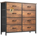 DWVO 8 Drawers Fabric Dresser, Furniture Storage Tower Cabinet, Organizer for Bedroom, Living Room, Hallway, Closet, Sturdy Steel Frame, Wooden Top, Easy-to-Pull Fabric Bins