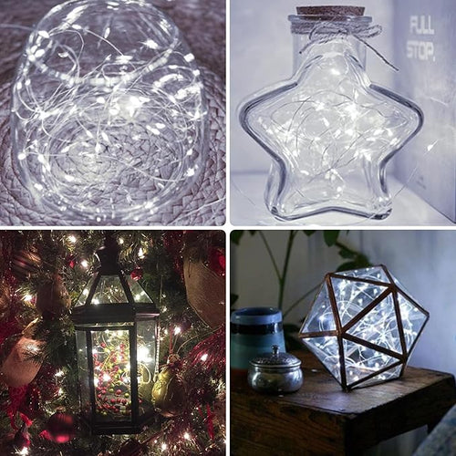 2 Pack 100 LED Fairy Lights Battery Operated with Remote, 33FT Waterproof Twinkle Lights with Timer & 8 Modes, Fairy String Light Outdoor Indoor for Bedroom Classroom DIY Christmas Decor (Cool White)