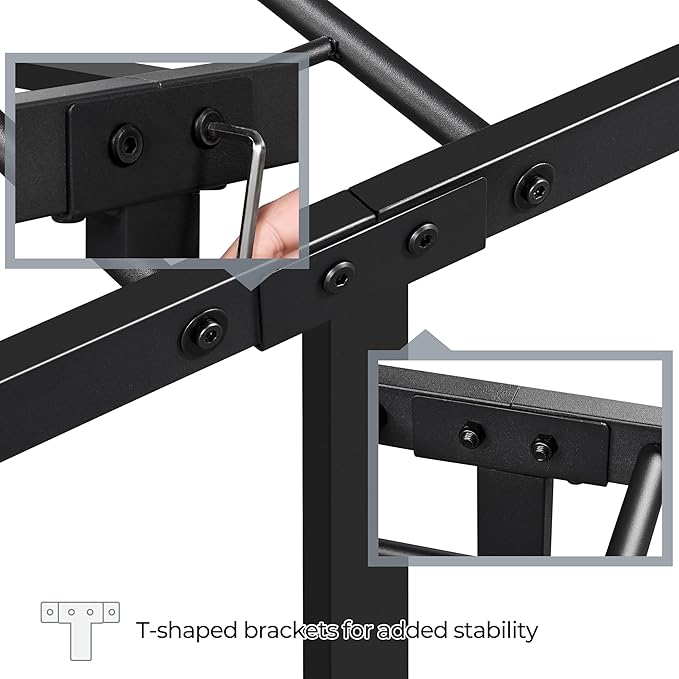 Yaheetech Twin XL Size Metal Platform Bed Frame with Simple Headboard and Footboard, Mattress Foundation for Under Bed Storage, Steel Slat Support, No Box Spring Needed, Easy Assembly, Black
