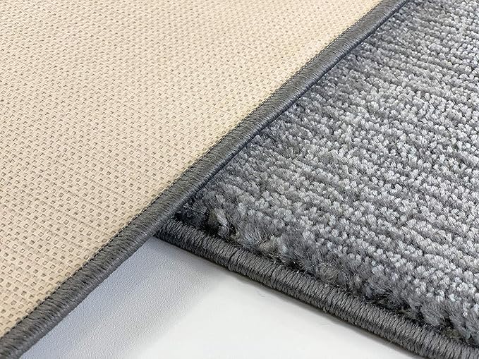 Custom Cut Non-Slip Hallway Runner Rug – 31" Wide, Modern Stripe Grey, 10 feet Long,Tailored Fit