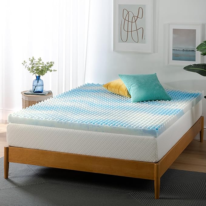 ZINUS 3 Inch Swirl Gel Cooling Memory Foam Mattress Topper, Smaller, More Convenient WonderBox Packaging, Cooling, Airflow Design, CertiPUR-US Certified, King