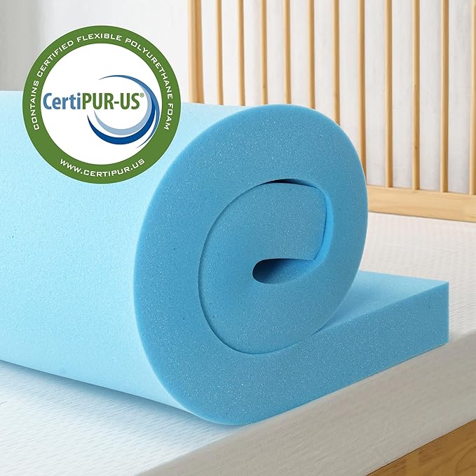 ZINUS 2 Inch Green Tea Cooling Gel Memory Foam Mattress Topper, Smaller, More Convenient WonderBox Packaging, Cooling Gel Foam, CertiPUR-US Certified, Full