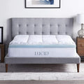 LUCID 4" Down Alternative & Gel Memory Foam Mattress Topper, Twin XL – Three Toppers in One – Fitted Sheet Style, 100% Cotton