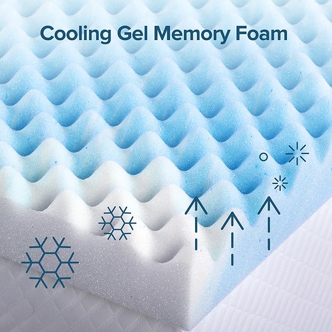 ZINUS 3 Inch Swirl Gel Cooling Memory Foam Mattress Topper, Smaller, More Convenient WonderBox Packaging, Cooling, Airflow Design, CertiPUR-US Certified, King