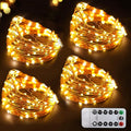 Bright Zeal 66 Ft 200 LED 8 Mode Christmas Fairy Lights Battery Operated with Remote - Warm White Multifunction Christmas Lights with Timer -Dimmable Flashing Chasing Twinkle Lights Outdoor