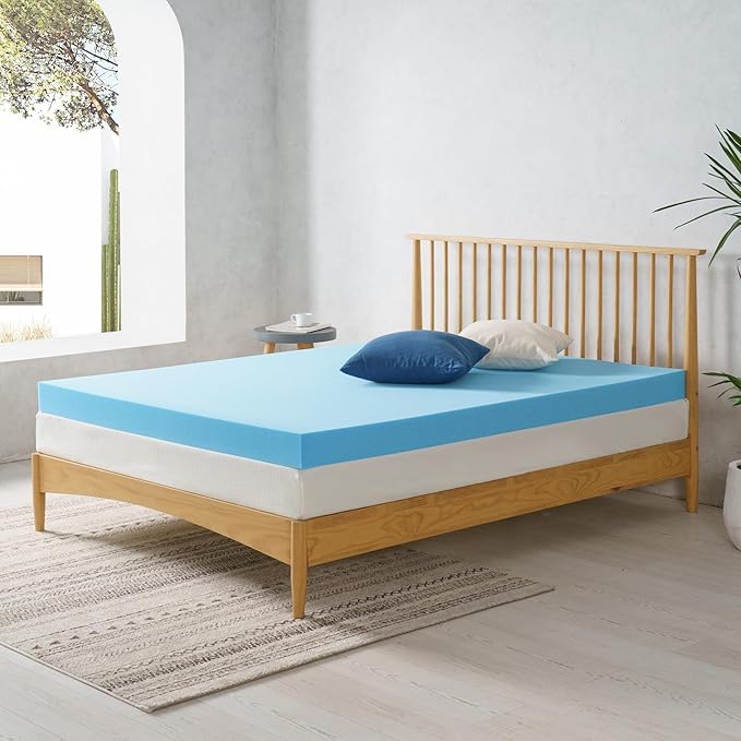 ZINUS 4 Inch Green Tea Cooling Gel Memory Foam Mattress Topper, Smaller, More Convenient WonderBox Packaging, Cooling Gel Foam, Pressure-Relieving Design, CertiPUR-US Certified, Full