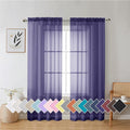 Aiyufeng Purple Sheer Curtains 72 Inch Length 2 Panels Set, Light Filtering Airy Rod Pocket Purple Window Curtain Treatment Drapes for Kitchen Bedroom Living, Each 42Wx72L Inches