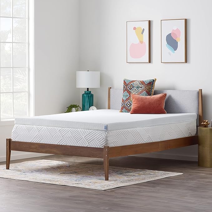 Linenspa 2 Inch Gel Infused Memory Foam Mattress Topper with Removable Cover – Ventilated and Breathable – Washable Cover - Twin