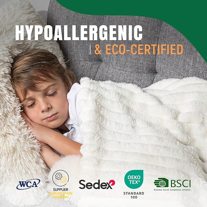 GO Premium Comfort Queen Blanket for Couch & Bed - Soft White Fleece for Living Room, Bedroom - Home Decor - 90x90 Inches