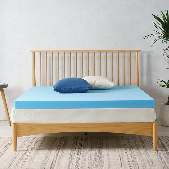 ZINUS 3 Inch Green Tea Cooling Gel Memory Foam Mattress Topper, Smaller, More Convenient WonderBox Packaging, Cooling Gel Foam, CertiPUR-US Certified, King