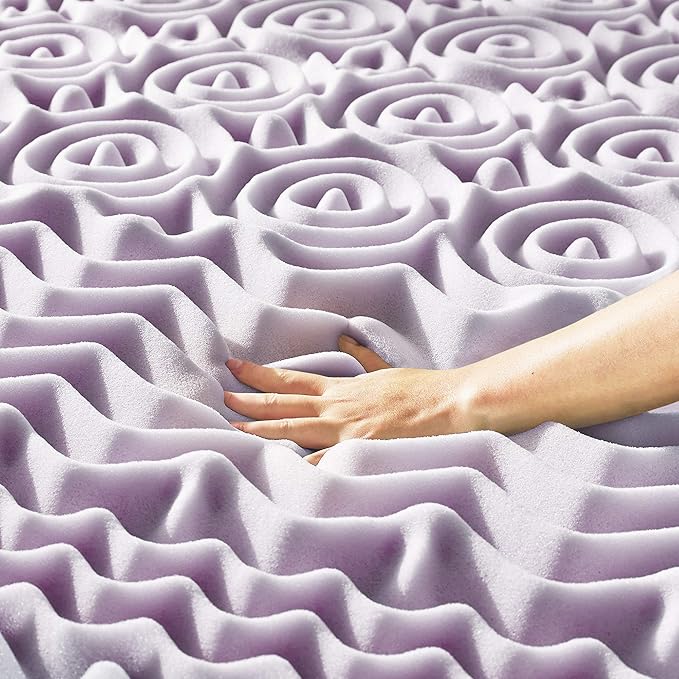 Mellow 1.5 Inch 5-Zone Memory Foam, Soothing Lavender Infusion, Full Mattress Topper