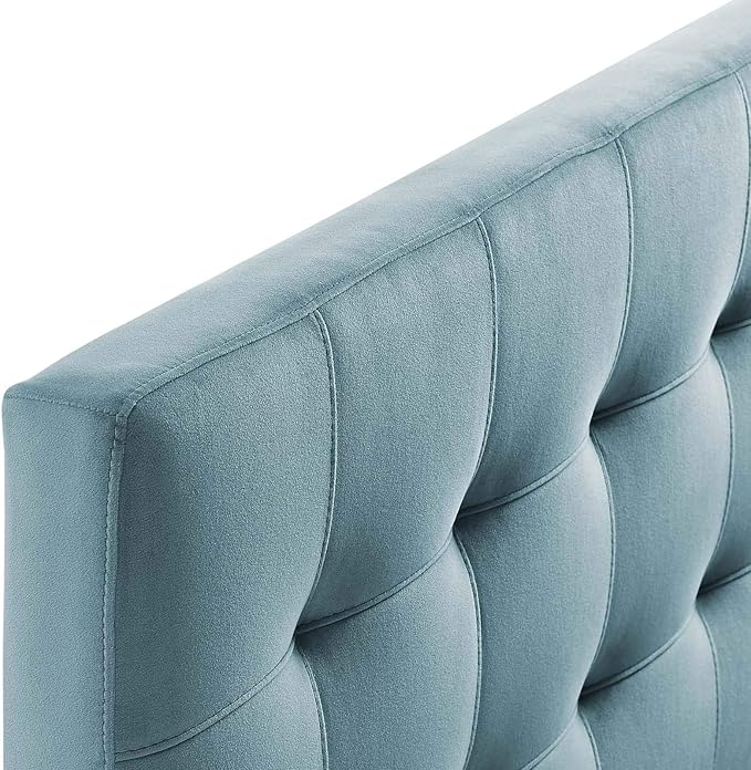 Modway Lily Biscuit Tufted Full Performance Velvet Headboard, Light Blue