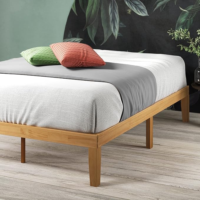 ZINUS Moiz Wood Platform Bed Frame, Wood Slat Support, No Box Spring Needed, Easy Assembly, Natural, Full