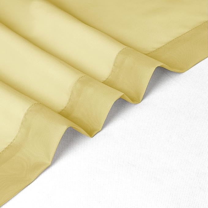 Chyhomenyc Yellow Sheer Curtains 63 Inch Length 2 Panels, Light Filtering Airy Rod Pocket Window Curtain Treatment Drapes for Bedroom Living, Each 42Wx63L Inches