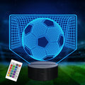 Attivolife 3D Illusion Soccer Night Light, Hologram Lamp with 16 Colors Changing & Remote Control & Dimmable, Cool Sports Theme Room Decor Birthday Christmas Gifts for Sport Lover Kid Teen Boy Men