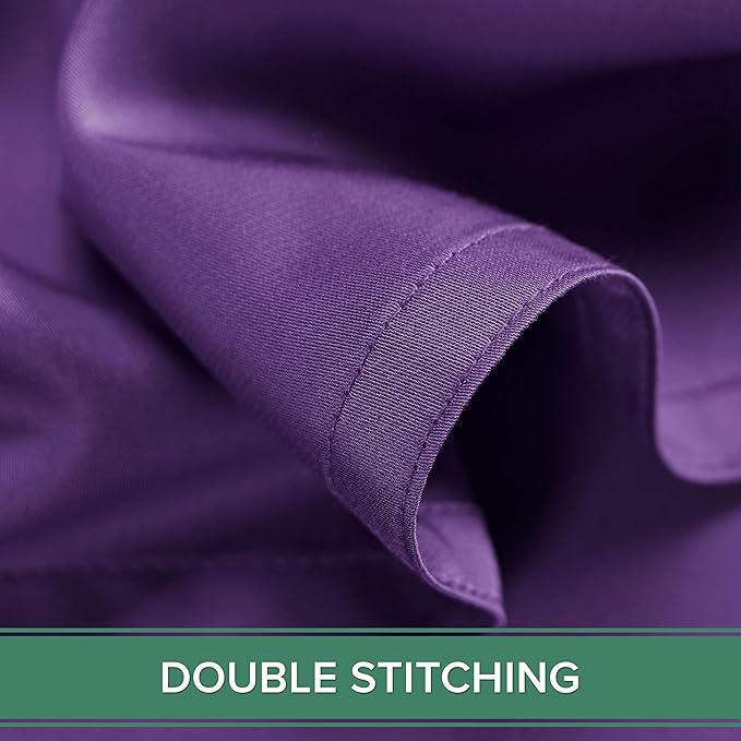 Twin Sheets by Pure Bamboo, Genuine 100% Organic Viscose Derived from Bamboo Bed Sheet Set, Luxuriously Soft & Cooling, Double Stitching, Lifetime Quality Promise (Twin, Purple)