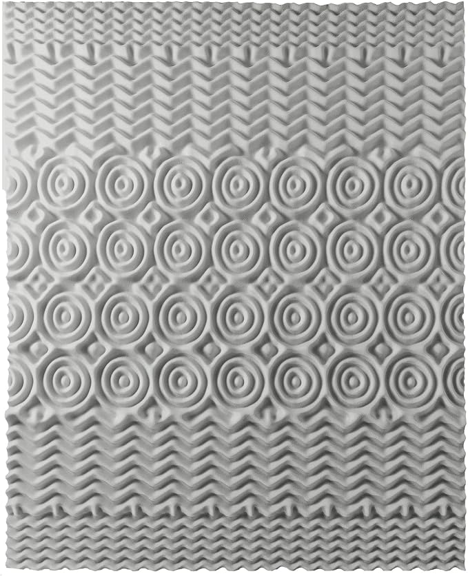 Mellow 3 Inch 5-Zone Memory Foam Mattress Topper with Plant-based Infusion and Moisture Control, CertiPUR-US Certified, King,Grey