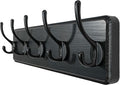 WEBI Coat Rack Wall Mount,Coat Hanger Wall,16" Hole to Hole,Coat Hooks Wall Mounted,Hook Rack,5 Hooks for Hanging Coats,Hats,Jacket,Clothes,Entryway,Black