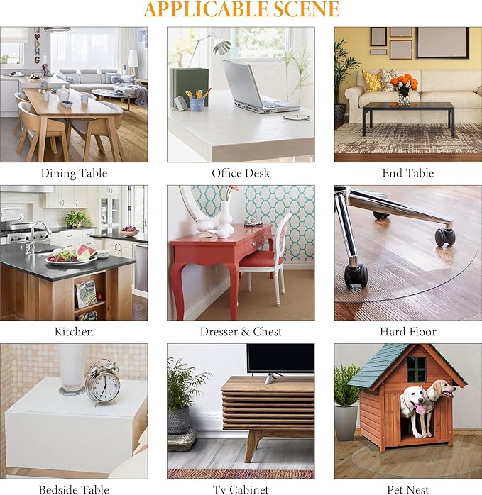Deep Dream 1.5mm Clear Desk Cover Protector, 20×40 Inch Clear Table Protector, Rectangular Vinyl Desk Pad, PVC Plastic Table Cover for Office, Dresser, Night Stand, Computer & Writing Desk Tabletop