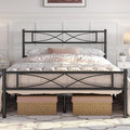 Yaheetech Metal Full Size Bed Frame, Platform Bed Frame, Mattress Foundation with Curved Design Headboard & Footboard, NO Box Spring Needed, Heavy-Duty Support, Easy Assembly, Full, Black