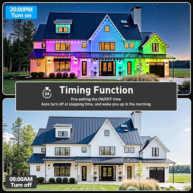 LETIANPAI 500FT Permanent Outdoor Lights,RGB Eaves Lights with App Control Remote,DIY Scene Modes IP67 Waterproof Outdoors Under Eave Lighting,Outdoor Light for Garden Decor