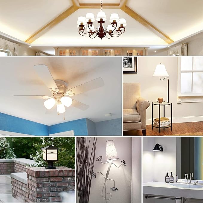 Cotanic 8 Pack A15 LED Ceiling Fan Light Bulbs 4000K Natural Daylight, 6W Small Light Bulb for Chandelier 60W Equivalent, E26 Standrad Base, 600lm, CRI 80+, Non-Dimmable