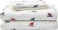 Eddie Bauer - Flannel Sheets Full Size, Anti-Pilling & Wrinkle Resistant Cotton, Touchably Soft for All-Season Comfort - Bed Sheets with Matching Pillowcase & Fitted Sheet (Ski Patrol White)