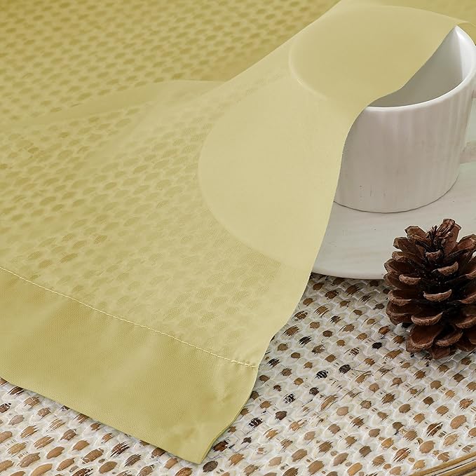Aiyufeng Yellow Sheer Curtains 2 Panel Sets 90 Inches Long - Transparent Light Weight Soft Yellow Window Treatment Panels for Study Room/Living Room/Guest Room, Per Panel W42 X L90 inches