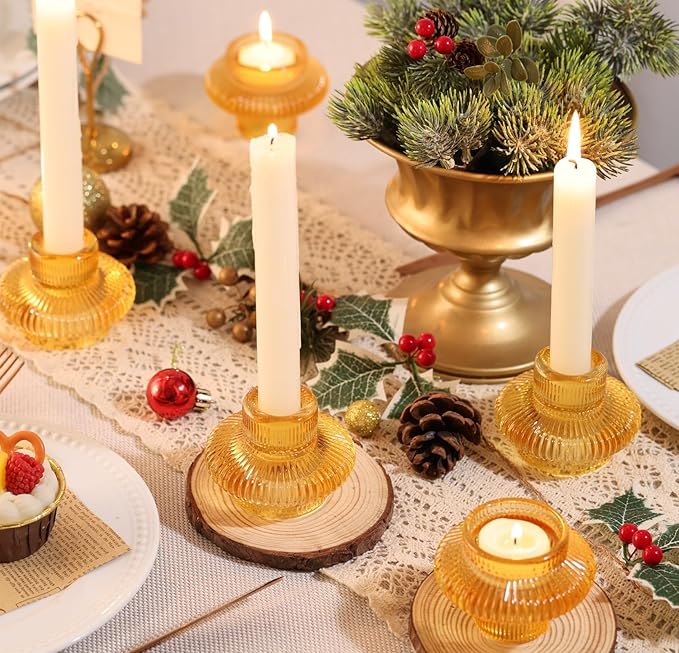 Candlestick Candle Holders 10 Pcs Candle Stick Holder Gold Taper Candle Holder Candle Stand for Wedding Party Thanksgiving Halloween Birthday Mantel Baby Shower Table Centerpieces Decor
