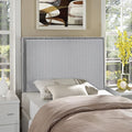 Modway Region Linen Fabric Upholstered Twin Headboard in Gray with Nailhead Trim