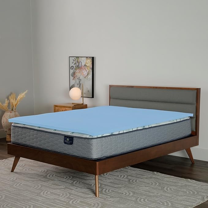 Serta Comfort Cool Memory Foam Mattress Topper, 1.5 Inch, Twin XL