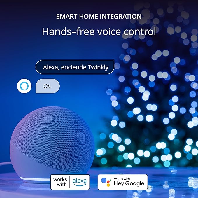 Twinkly App-Controlled 105ft Smart String LED Lights with 400 RGB+W LEDs- WiFi & Bluetooth Connectivity, Sync with Music, Indoor/Outdoor Use (IP44), Compatible with Google Assistant & Amazon Alexa