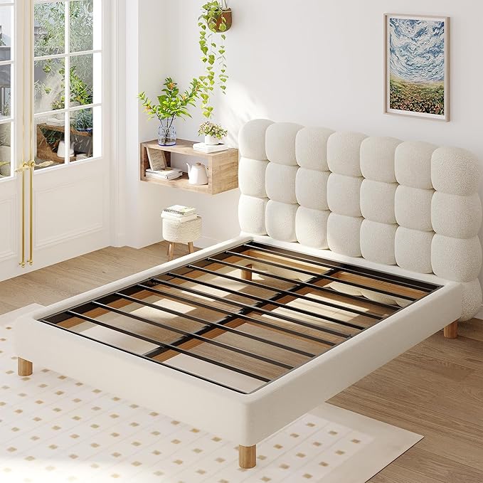 Box Spring for Queen Bed Bed Base 2 Inch, Low Profile Metal Queen Box Spring Bunkie Board 2 Inch, 3000 Lbs Max Weight Capacity Mattress Foundation, Noise-Free, Easy Assembly