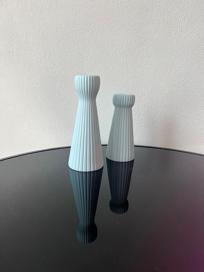 Taper Candle Holders for Candlesticks Ceramic Candle Stick Candle Holder- Set of 2 Decorative Candle Stand for Wedding Decor,Dinner Party and Table Centerpieces,Housewarming Gift Blue