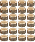 OwnMy Set of 24 Wooden Tea Light Candle Holders Votive Candle Holders, Rustic Wooden Pillar Candle Stands Vintage Wooden Tealight Holders Set Candle Centerpieces for Dining Table Wedding Party, 1" H