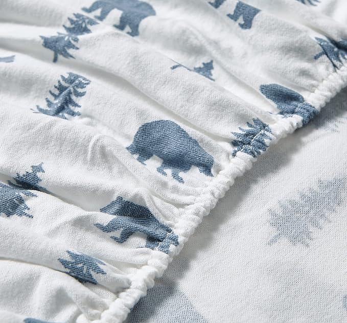 Eddie Bauer - Full Sheets, Cotton Flannel Bedding Set, Brushed For Extra Softness, Cozy Home Decor (Bears & Trees, Full)