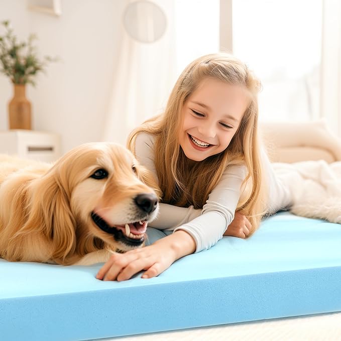 Subrtex Mattress Topper, Memory Foam Mattress Topper, Gel-Infused Memory Foam Topper for Side Stomach Sleepers, Breathable Bed Toppers (3 Inch, King)